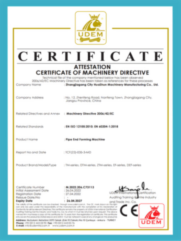 Certificate Of Machinery Directive